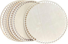 6-Pack 9 Inch Basket Bottom for Crochet Unfinished Wooden round Weaving Knitting