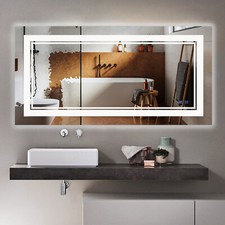 48x24" Bathroom Lighted LED Mirror Vanity Makeup AntiFog Touch Switch Wall Mount