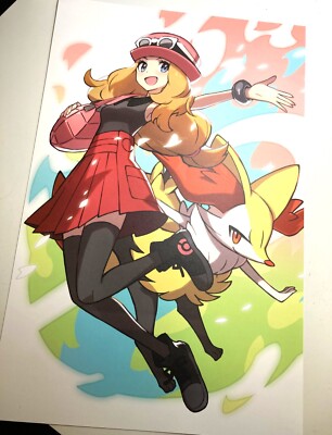 Serena & Braixen Pokemon Center Exclusive Trainer Display Art