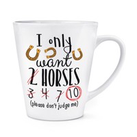 I Nur Want 2 Pferde 341Ml Latte Becher Tasse - Lustig Pony