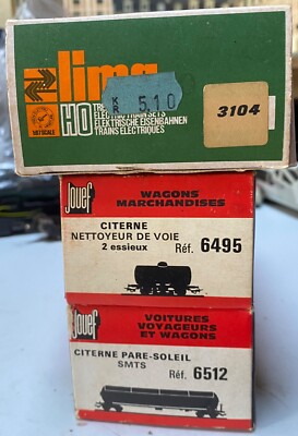 Lot 3 Wagons Marchandises JOUEF HO - Tombereau, Citerne, Nettoyeur - Boîtes