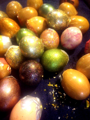2 Dozen CASCARONES - Confetti Filled - Enamel - Hand Painted Easter Eggs 24