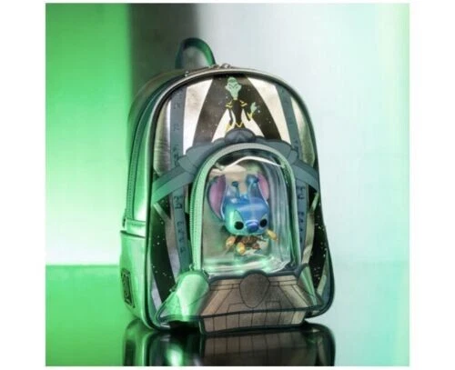 Loungefly Stitch Experiment 626 Metallic Funko Pop Light Up Mini Backpack Bundle