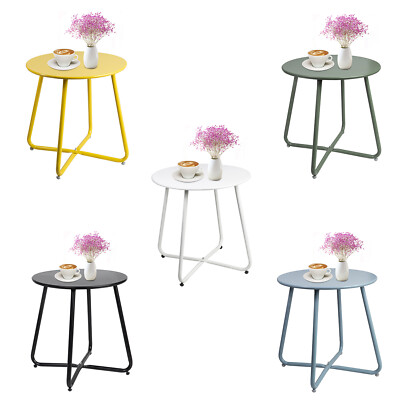 CERBIOR Metal End Table Round Sofa Side Table Nightstand for Living Room Bedroom