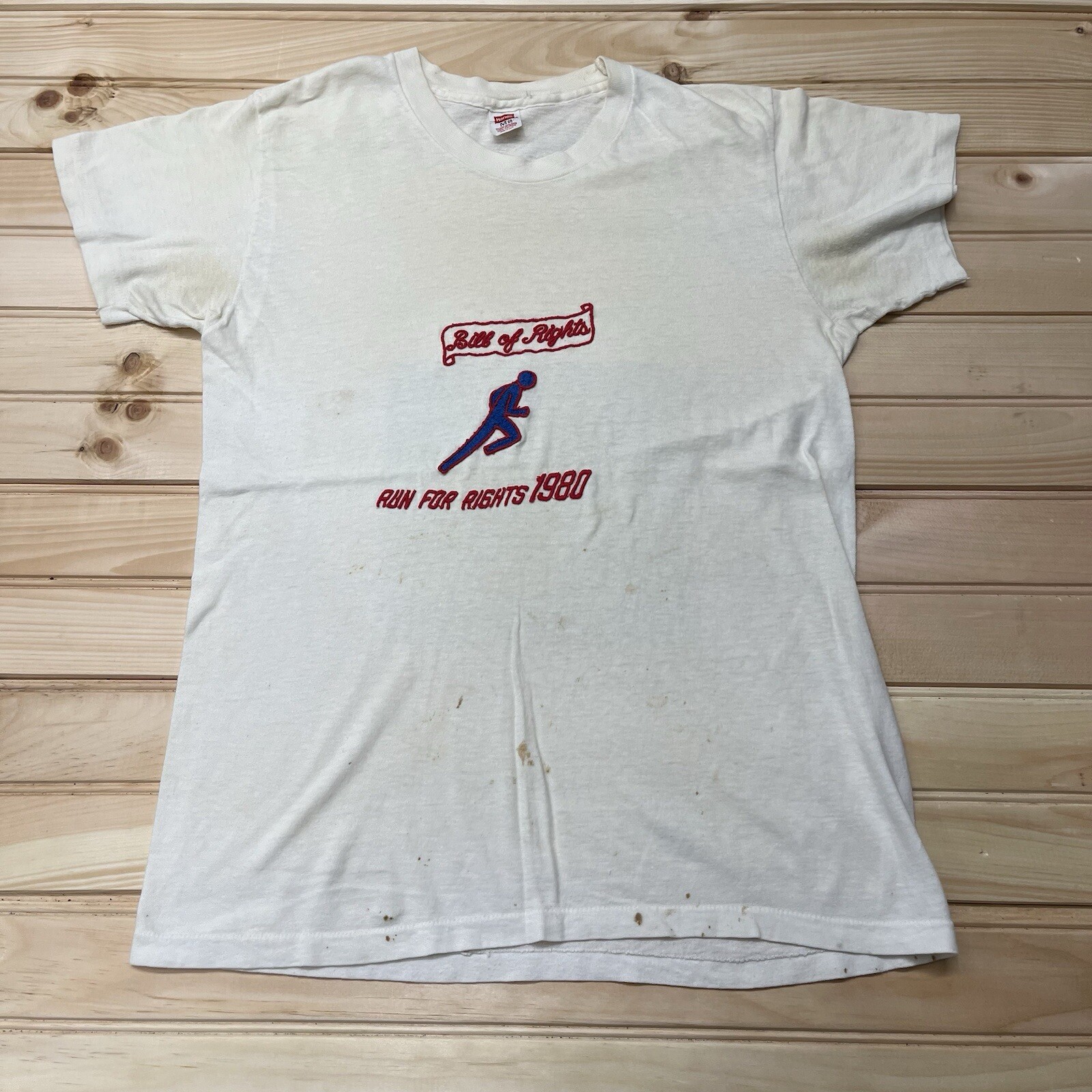 Vintage 80s Run for Rights 1980 Bill Of Rights Single Stitch Shirt Size Medium