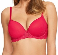 Figleaves Juliette BH Rot Spitze Gr. 30FF Bügel Gepolstert T-Shirt 173527 Neu