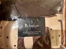 Echelon 800 TC Egyptian Cotton Stripe Queen/Full Duvet Cover Set