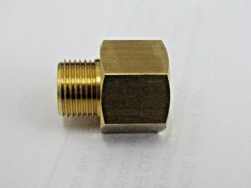 Metric Male Stud M12 x 1mm Pitch x 1/4 NPT Female Brass Adaptor, Metric Fine