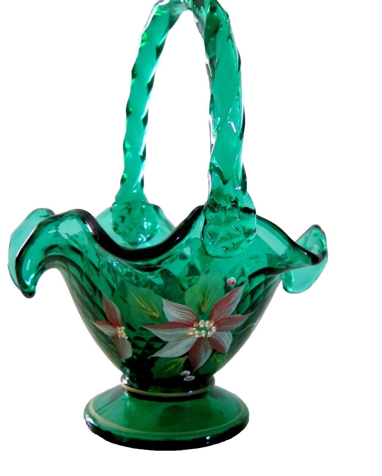 Fenton Hand Painted Basket | eBay