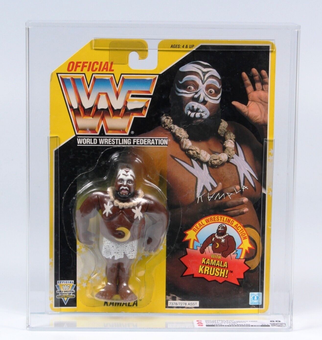 Hasbro WWF Kamala w/moon on belly MOC. CAS graded