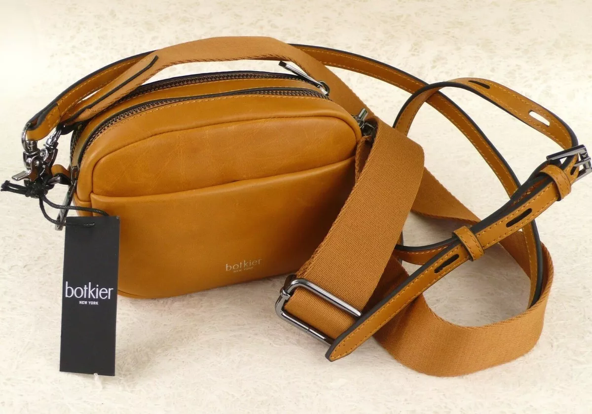 NWT BOTKIER Retail $198 BEDFORD LEATHER CROSSBODY HANDBAG GOLDEN 7 x 4.5 x  4 | eBay