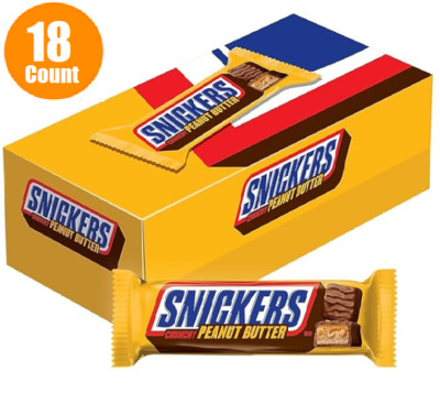 Snickers Peanut Butter Squared Chocolate Candy Bars 1.78 oz (Pack of 18)