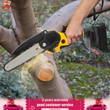 6" Mini Handheld Electric Chainsaw Cordless Chain Saw 20V with 2 Battery 2 Chain