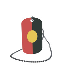 Dog Tag Flag Bunting Aboriginal Dog Tag Aluminium 30 x 50mm