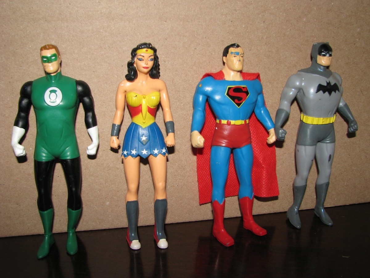 NJ Croce DC Comics Bendable Figures Lot of (4) Batman Superman