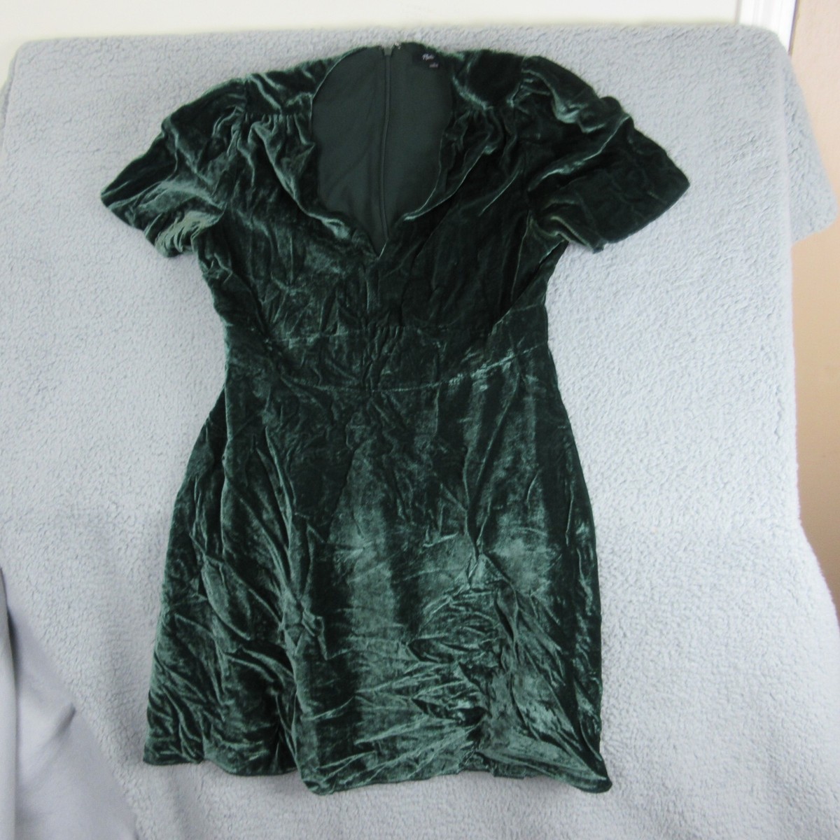 Madewell Dress Womens 4 Green Velvet Pullover Flowy