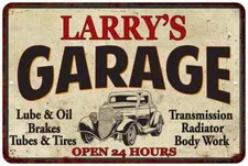 LARRY'S Garage Personalized Man Cave Metal Sign Decor Gift 112180014032