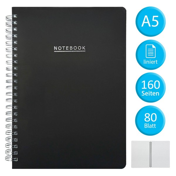 Notizbuch A5 Liniert Tagebuch Notizblock Notizheft Schreibblock Mit Ringbindung-image