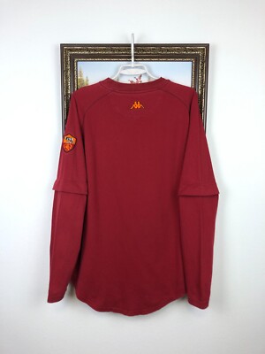 Maillot De Football Vintage Kappa AC Roma - Manches Longues - Taille XL Homme - Occasion Bon état