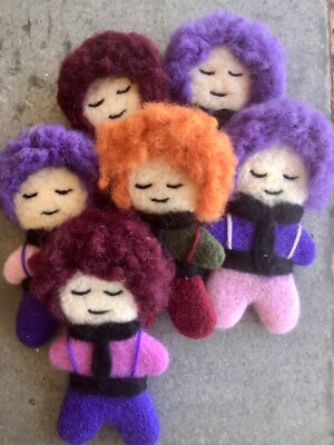 Needle Felted Wool Figurine. New Haircut.