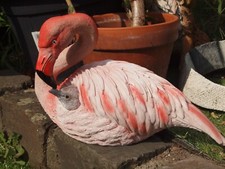 Flamingo Deko Figur Skulptur mit Baby wetterfest naturgetreu Gartenfigur NEU