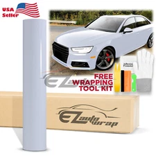 High Gloss Cloudy Blue Car Vinyl Wrap Sticker Decal Sheet Film DIY Air Release