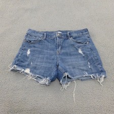 Old Navy Denim Shorts Womens 12 Distressed Cut Off Blue Medium Wash Distressed