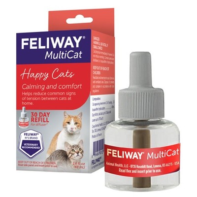 FELIWAY  MultiCat 30 Day Cat Calming Refill for Pheromone 1 Pack, Red 