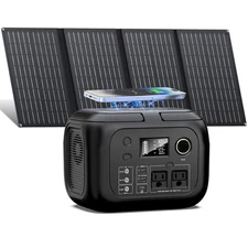 Solar Powered Generator 300W Peak/70400mAh, 260Wh Portable Power Station with...