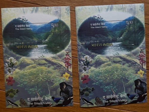 India 2009 Silent Valley Miniature Sheet – Perforation Shift Error – Pair – MNH