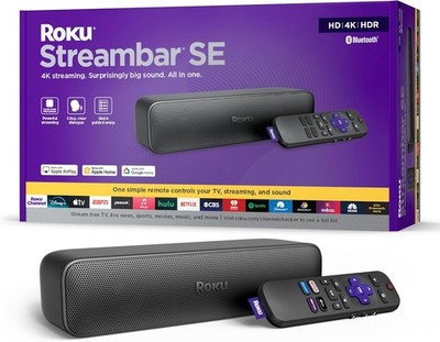 Roku Streambar SE 2-in-1TVSoundbar with Built-in 4KHDR Streaming Enhanced Speech