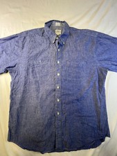Vintage Chaps Ralph Lauren Shirt Mens XL Blue Chambray Button Down Pockets 90s