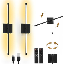 Battery Operated Wall Sconce Set of 2 Rechargeable Wireless Cordless 360  Rotati