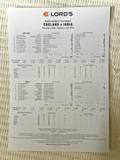 England v India Lords Test scorecard 2025 . Day 5 - 387 first innings tie.