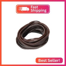 uxcell 3.3 Yards 5mm Flat Leather Cord, Leather Lacing Strips for DIY Crafts Cof
