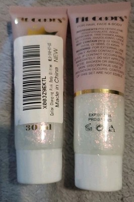2x Glitter Gel Holographic Pink Party Sparkle Hair Body Face Fit Colors 30 mL 