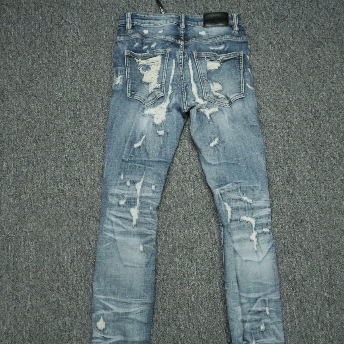 Valabasas Jeans Mens 28x32 Light Blue Distressed Ripped Skinny