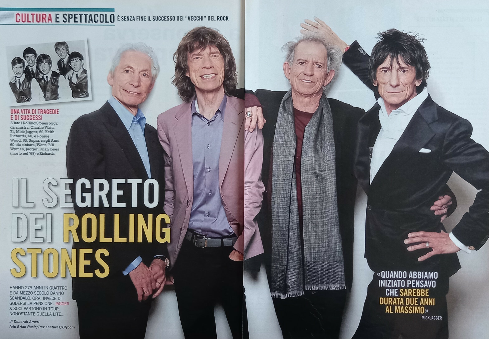 Italia Clipping Ritaglio 2012 ROLLING STONES il loro segreto 3 PAGINE