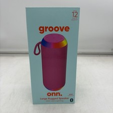onn Large Rugged Speaker IPX7 Waterproof Bluetooth Multicolor LED 15W Pink