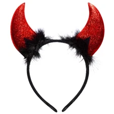Red Devil Horns Headband for Kids and Adults - Halloween Costume Accessory