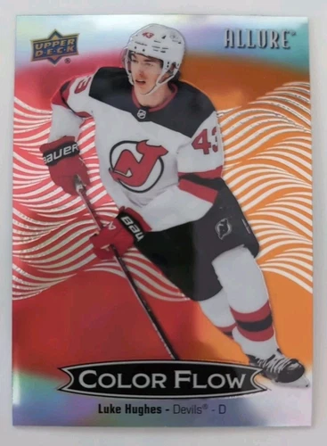 2024-25 Upper Deck Allure Hockey Luke Hughes Colorflow Red-Orange