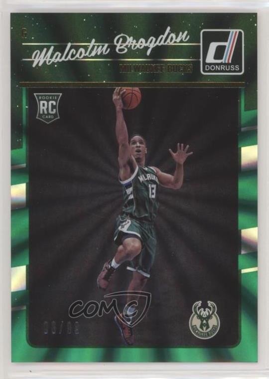 2016-17 Panini Donruss Rookies Green Holo Laser /99 Malcolm Brogdon #179 7f0
