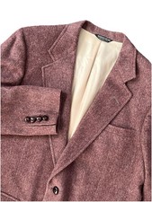 Vintage Chevron Tweed Herringbone 100 Camel Hair Sport coat jacket blazer 42R