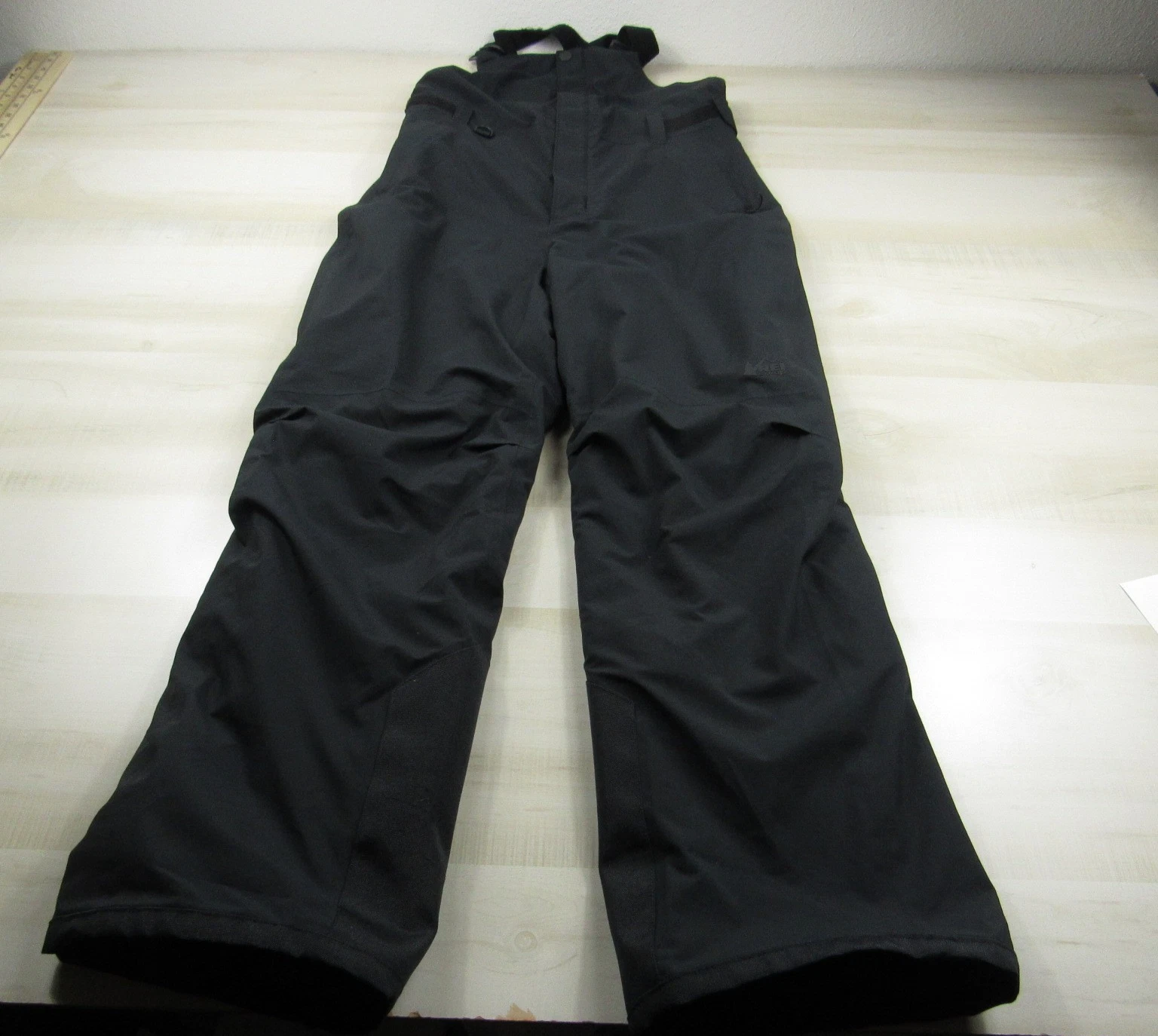 REI Overalls Boys Large Black Fleece Lined Growth Spurt Outdoor Youth Co-op