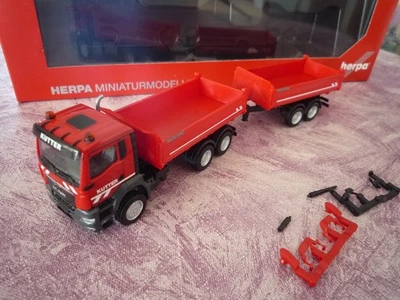 Herpa 317498  MAN  TGS  Tandem Hängerzug Kipper  Kutter  1:87  in  OVP - Bild 1 von 4