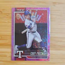 2026 Topps Series 1 Cody Freeman RC 75 Years Topps Rangers #224 Pink Sandglitter
