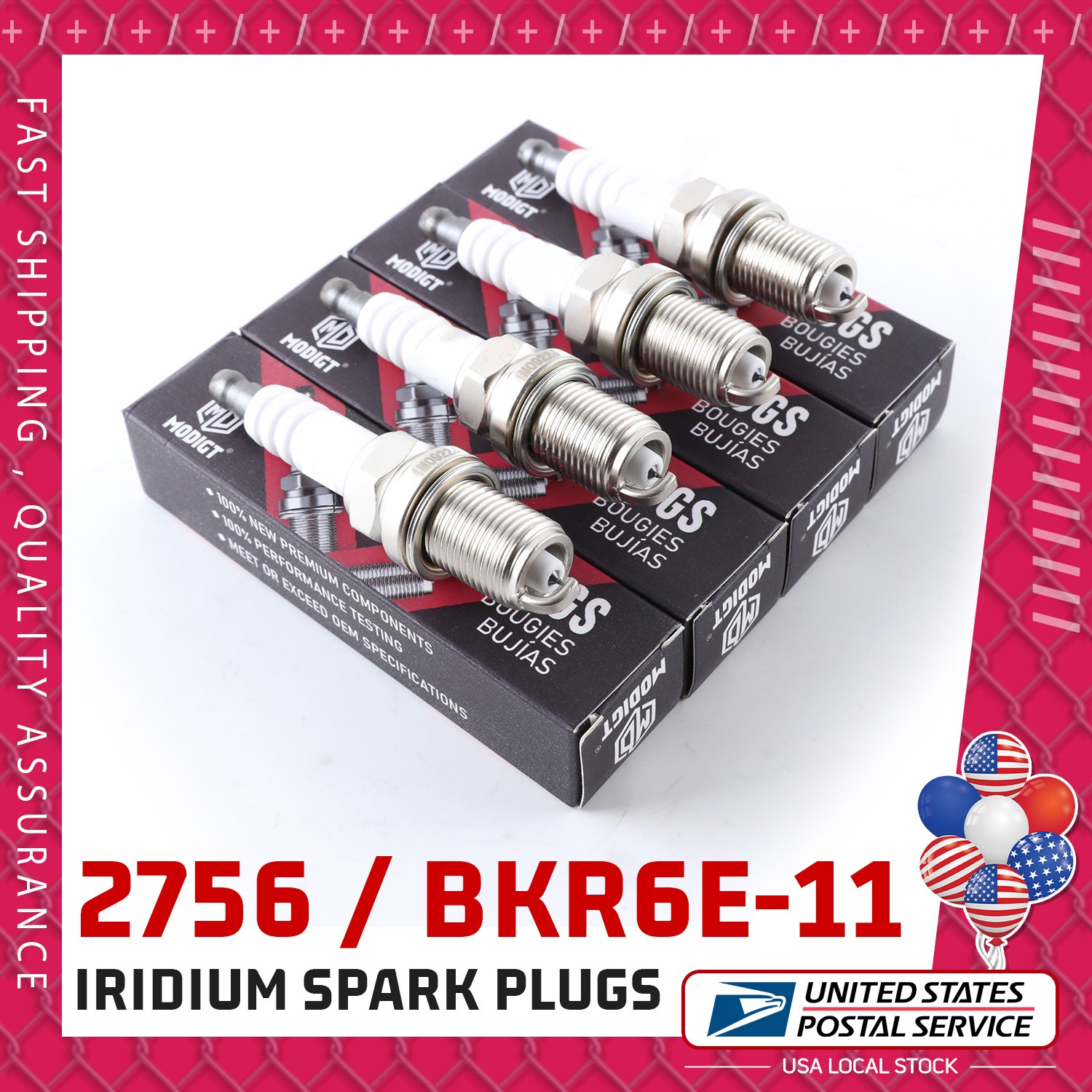 Set of 4 OEM 2756/BKR6E-11 For NGK  Resistor Spark Plugs For Toyota Honda Subaru