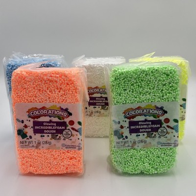 Colorations Glowing Incrediblefoam Dough Educational Molding Foam New 5 Pack