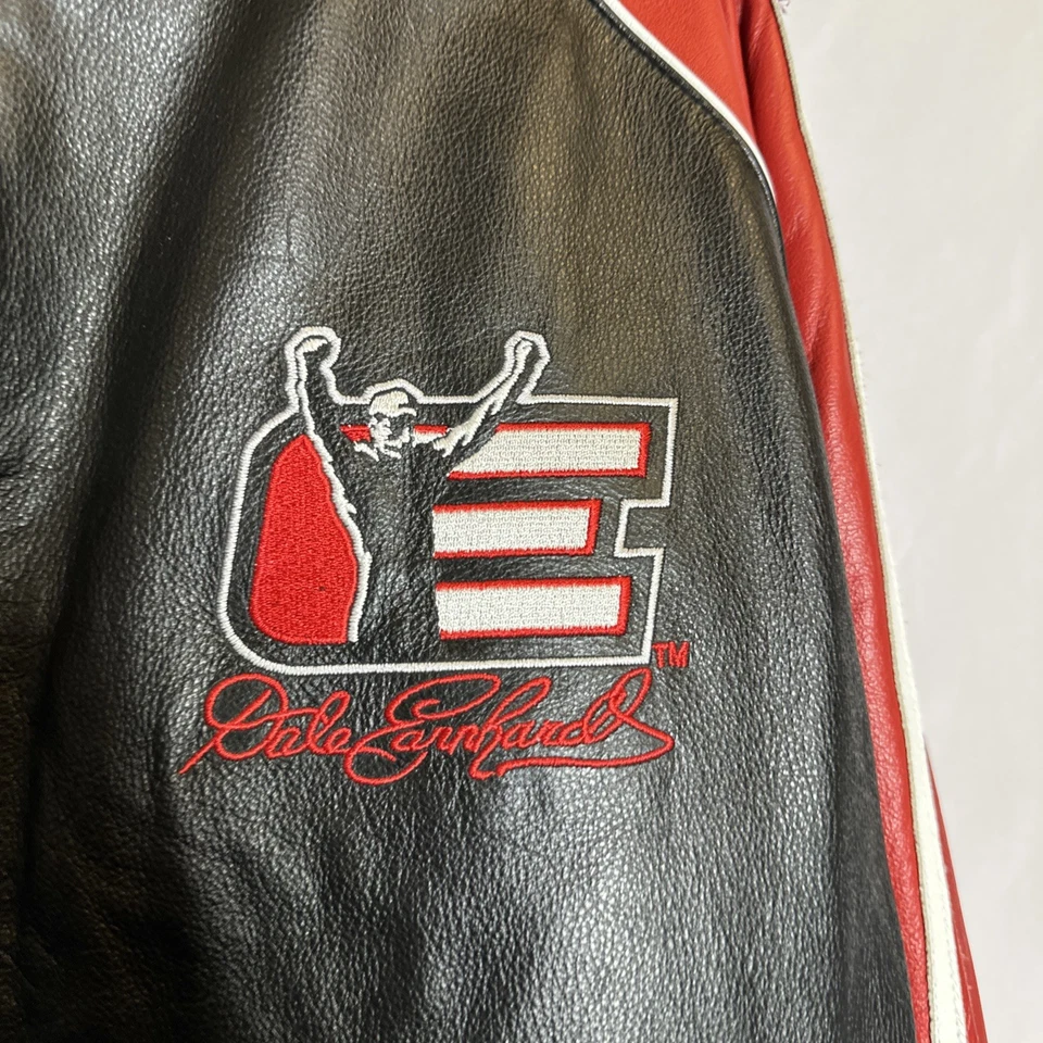 Chaqueta de cuero Wilson talla grande Dale Earnhardt Sr Chase Winston Cup usada Foto 3 de 4