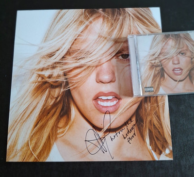 RENEE RAPP BITE ME CD & SIGNED /AUTOGRAPH 12'' ART CARD & HER HANDWRITTEN LYRICS